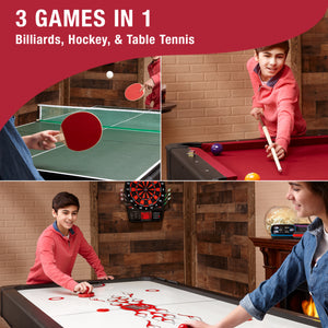 Fat Cat Original 3-in-1 7' Pockey Multi-Game Table Red