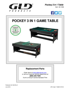 Fat Cat Original 3-in-1 7' Pockey Multi-Game Table Red